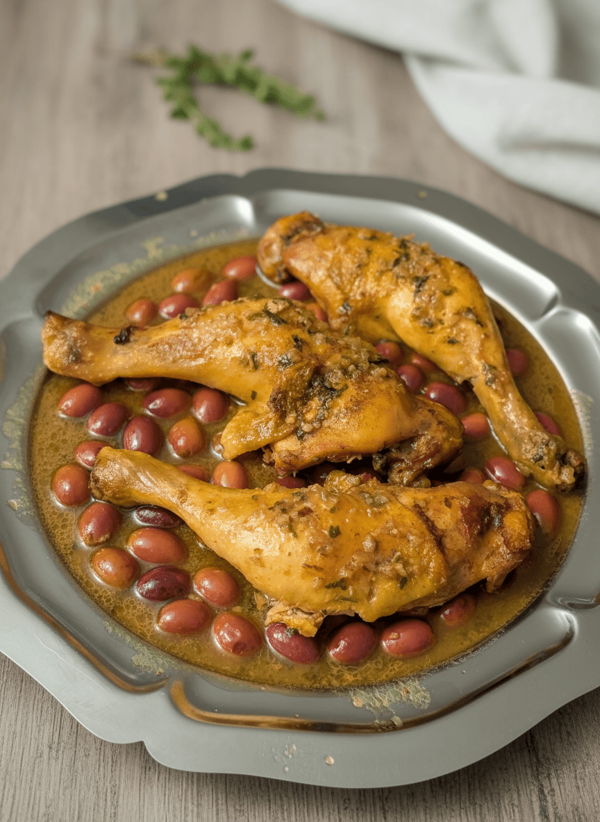 Poulet marocain aux olives et citron confit